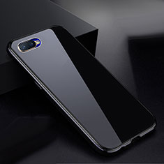 Custodia Lusso Alluminio Laterale Specchio 360 Gradi Cover T07 per Oppo K1 Nero