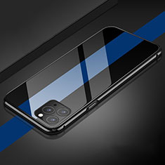 Custodia Lusso Alluminio Laterale Specchio 360 Gradi Cover T08 per Apple iPhone 11 Pro Max Blu
