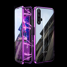 Custodia Lusso Alluminio Laterale Specchio 360 Gradi Cover T08 per Huawei Honor 20S Viola