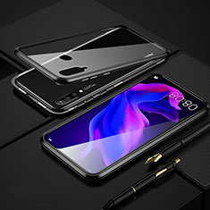 Custodia Lusso Alluminio Laterale Specchio 360 Gradi Cover T08 per Huawei Nova 4e Nero