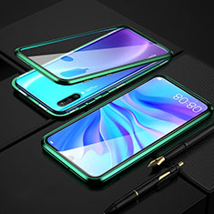 Custodia Lusso Alluminio Laterale Specchio 360 Gradi Cover T08 per Huawei Nova 4e Verde