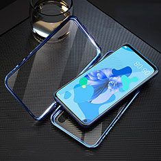 Custodia Lusso Alluminio Laterale Specchio 360 Gradi Cover T08 per Huawei P20 Lite (2019) Blu