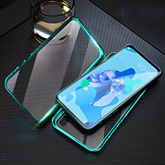 Custodia Lusso Alluminio Laterale Specchio 360 Gradi Cover T08 per Huawei P20 Lite (2019) Ciano