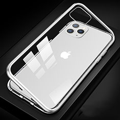 Custodia Lusso Alluminio Laterale Specchio 360 Gradi Cover T09 per Apple iPhone 11 Pro Bianco