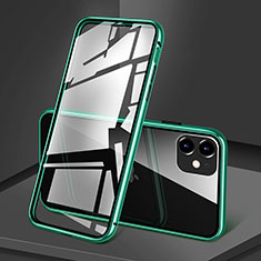 Custodia Lusso Alluminio Laterale Specchio 360 Gradi Cover T09 per Apple iPhone 11 Verde