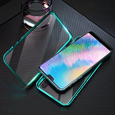 Custodia Lusso Alluminio Laterale Specchio 360 Gradi Cover T09 per Huawei Honor 20 Verde