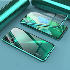 Custodia Lusso Alluminio Laterale Specchio 360 Gradi Cover T09 per Huawei Nova 5 Pro Verde