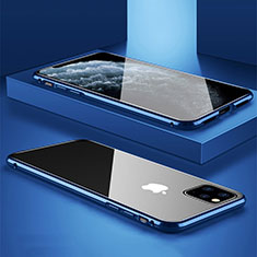 Custodia Lusso Alluminio Laterale Specchio 360 Gradi Cover T11 per Apple iPhone 11 Pro Blu