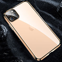 Custodia Lusso Alluminio Laterale Specchio 360 Gradi Cover T12 per Apple iPhone 11 Pro Oro