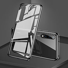 Custodia Lusso Alluminio Laterale Specchio 360 Gradi Cover T12 per Huawei P30 Nero