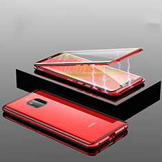 Custodia Lusso Alluminio Laterale Specchio 360 Gradi Cover T14 per Huawei Mate 20 Pro Rosso