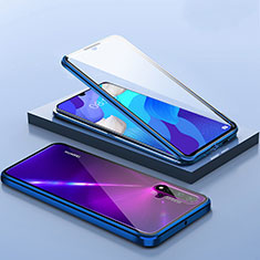 Custodia Lusso Alluminio Laterale Specchio 360 Gradi Cover T14 per Huawei Nova 5 Pro Blu