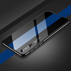 Custodia Lusso Alluminio Laterale Specchio 360 Gradi Cover T14 per Huawei P30 Blu e Nero