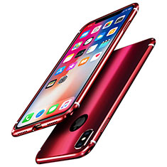 Custodia Lusso Alluminio Laterale Specchio Cover A01 per Apple iPhone Xs Max Rosso