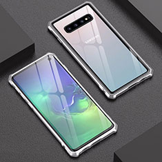 Custodia Lusso Alluminio Laterale Specchio Cover A01 per Samsung Galaxy S10 5G Argento