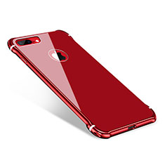 Custodia Lusso Alluminio Laterale Specchio Cover M01 per Apple iPhone 7 Plus Rosso