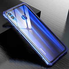 Custodia Lusso Alluminio Laterale Specchio Cover M01 per Huawei Honor V10 Lite Blu