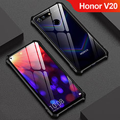 Custodia Lusso Alluminio Laterale Specchio Cover M01 per Huawei Honor V20 Nero