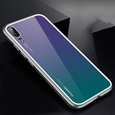 Custodia Lusso Alluminio Laterale Specchio Cover M01 per Huawei P20 Argento