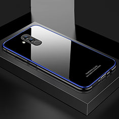 Custodia Lusso Alluminio Laterale Specchio Cover M02 per Huawei Mate 20 Lite Blu