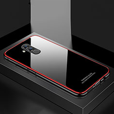 Custodia Lusso Alluminio Laterale Specchio Cover M02 per Huawei Mate 20 Lite Rosso