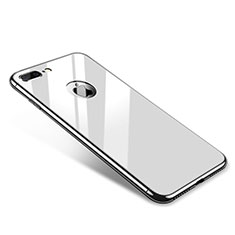 Custodia Lusso Alluminio Laterale Specchio Cover per Apple iPhone 7 Plus Bianco