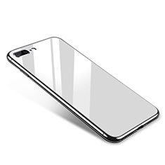Custodia Lusso Alluminio Laterale Specchio Cover per Apple iPhone 8 Plus Bianco
