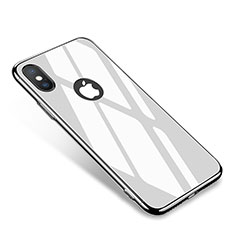 Custodia Lusso Alluminio Laterale Specchio Cover per Apple iPhone X Bianco