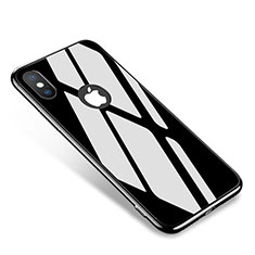 Custodia Lusso Alluminio Laterale Specchio Cover per Apple iPhone X Nero
