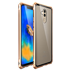 Custodia Lusso Alluminio Laterale Specchio Cover per Huawei Mate 20 Lite Oro