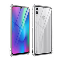 Custodia Lusso Alluminio Laterale Specchio Cover per Huawei P Smart (2019) Argento