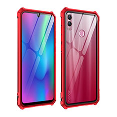 Custodia Lusso Alluminio Laterale Specchio Cover per Huawei P Smart (2019) Rosso