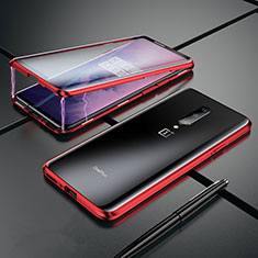 Custodia Lusso Alluminio Laterale Specchio Cover per OnePlus 7 Pro Rosso