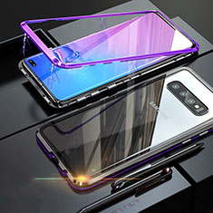 Custodia Lusso Alluminio Laterale Specchio Cover per Samsung Galaxy S10 5G Viola