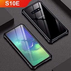 Custodia Lusso Alluminio Laterale Specchio Cover per Samsung Galaxy S10e Nero