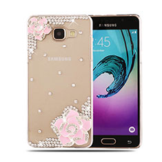 Custodia Lusso Diamante Strass Gioielli Fiori per Samsung Galaxy A5 (2016) SM-A510F Rosa