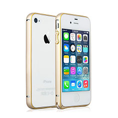 Custodia Lusso Laterale Alluminio per Apple iPhone 4S Oro