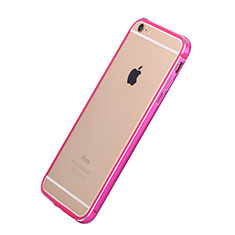 Custodia Lusso Laterale Alluminio per Apple iPhone 6 Rosa Caldo