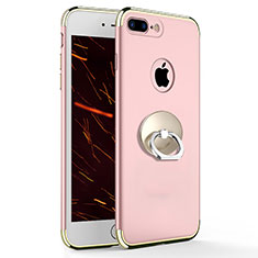 Custodia Lusso Metallo Laterale e Plastica con Anello Supporto A04 per Apple iPhone 7 Plus Rosa