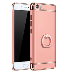 Custodia Lusso Metallo Laterale e Plastica con Anello Supporto per Xiaomi Mi 5 Oro Rosa