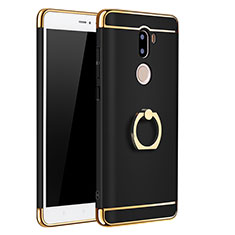 Custodia Lusso Metallo Laterale e Plastica con Anello Supporto per Xiaomi Mi 5S Plus Nero