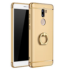 Custodia Lusso Metallo Laterale e Plastica con Anello Supporto per Xiaomi Mi 5S Plus Oro