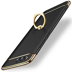 Custodia Lusso Metallo Laterale e Plastica con Anello Supporto per Xiaomi Mi 6 Nero