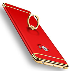 Custodia Lusso Metallo Laterale e Plastica con Anello Supporto per Xiaomi Mi Note 2 Rosso