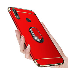 Custodia Lusso Metallo Laterale e Plastica con Magnetico Anello Supporto per Huawei Nova 3i Rosso