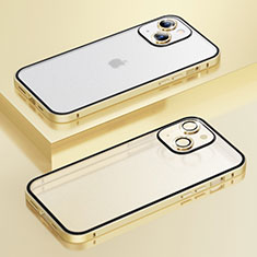 Custodia Lusso Metallo Laterale e Plastica Cover Bling-Bling LF1 per Apple iPhone 13 Oro