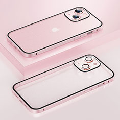 Custodia Lusso Metallo Laterale e Plastica Cover Bling-Bling LF1 per Apple iPhone 13 Oro Rosa