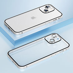 Custodia Lusso Metallo Laterale e Plastica Cover Bling-Bling LF1 per Apple iPhone 14 Plus Argento