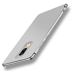 Custodia Lusso Metallo Laterale e Plastica Cover con Anello Supporto A01 per Huawei Nova 2i Argento