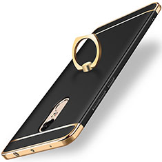 Custodia Lusso Metallo Laterale e Plastica Cover con Anello Supporto A01 per Xiaomi Redmi Note 4 Nero